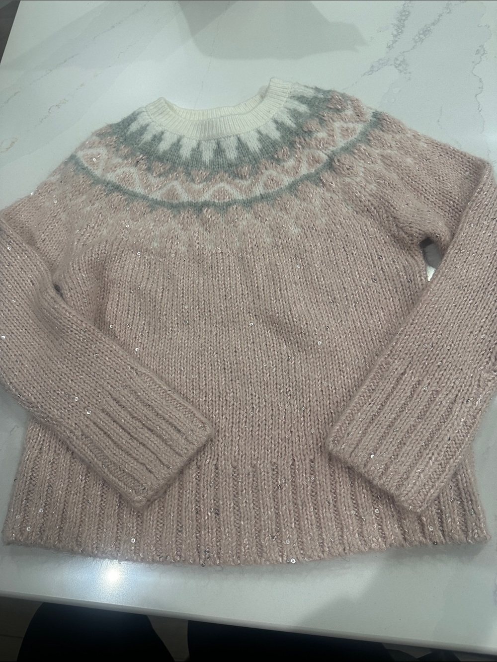 Gap Kids Christmas sparkle sweater wool blend girls size small 6-7